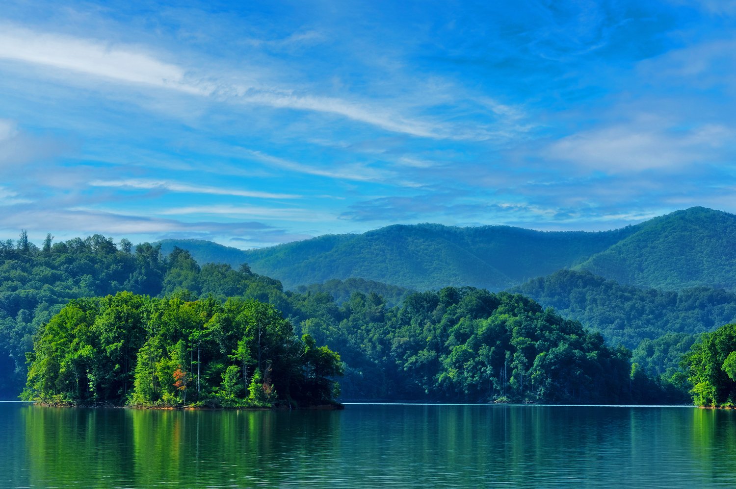 Watauga Lake and Mountains